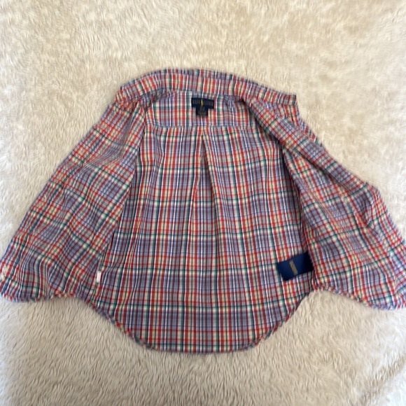 Ralph Lauren Polo Child's BoyLS Shirt Plaid Multi Color Gold Horse size 3T - Picture 8 of 14